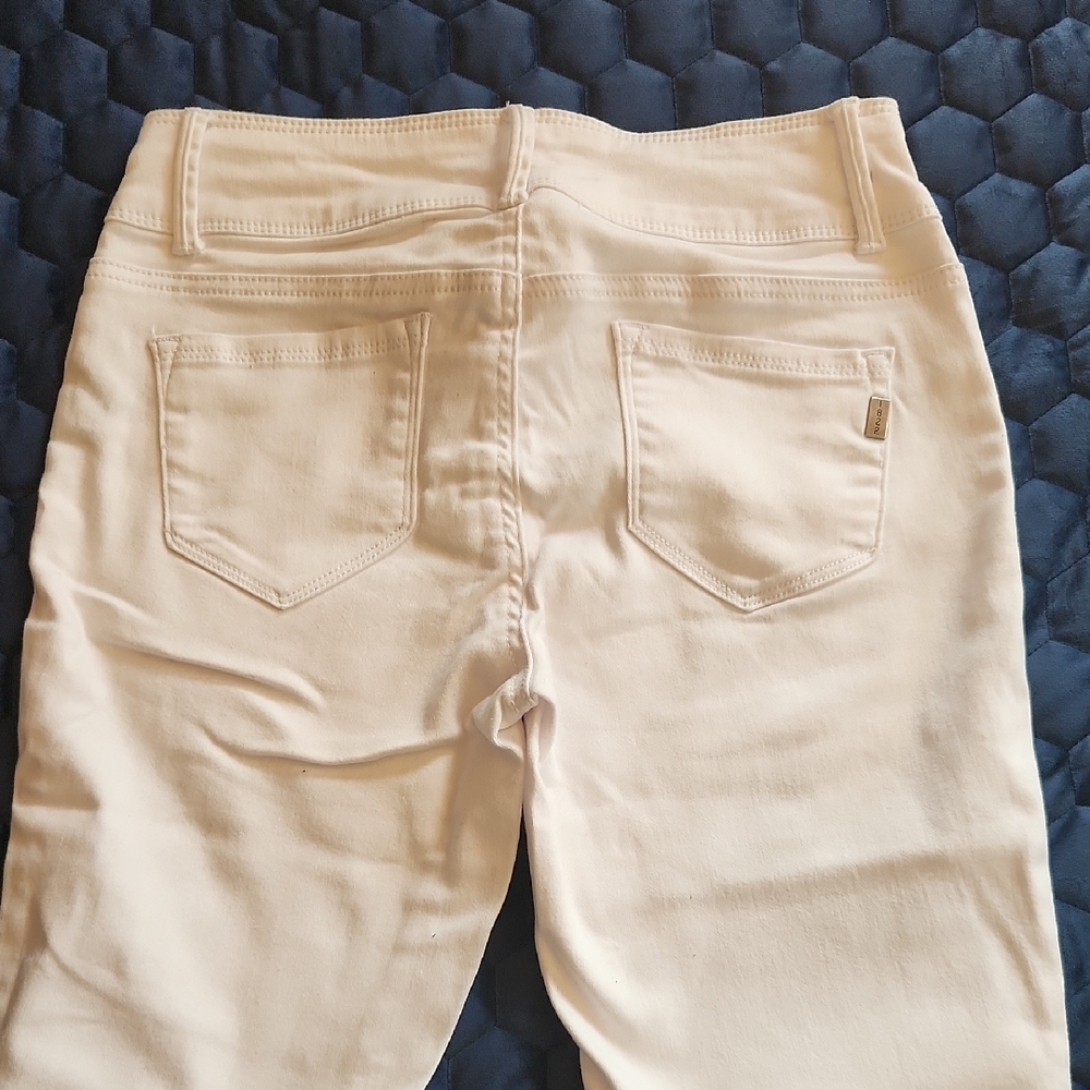 1822 Denim Women's Skinny Ankle Jeans White Size 29 Doubke Button Zipper Fly - Picture 3 of 5